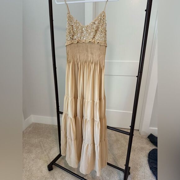 Commense Semi-Sheer Embroidered Bustier Tiered Dress - Picture 3 of 4